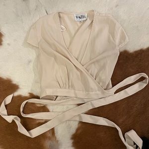 sabo skirt cream silky tie top